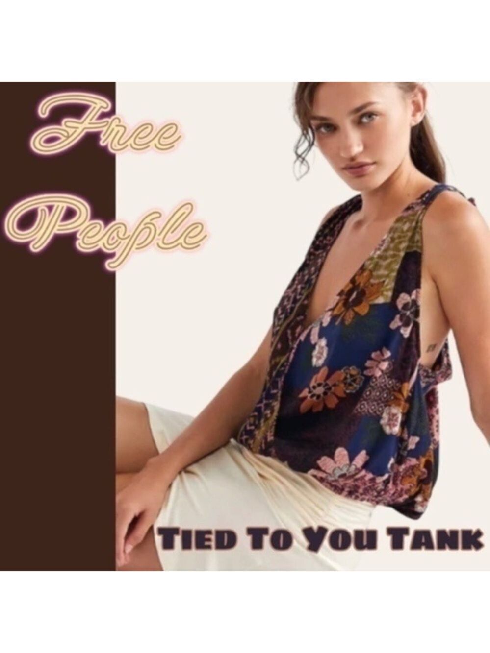 FREE PEOPLE NWT Tied to You Wrap-Style Plunge Neck & Back Sleeveless Top/LG